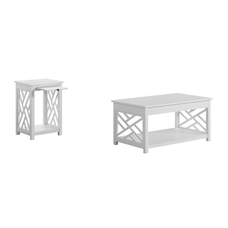 Alaterre Furniture 36 W, 22 L, 18 H, Pine with Composite Wood, White ANCT0214WH
